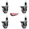 Service Caster 4'' Semi Steel Swivel 1-5/8'' Expanding Stem Caster Set with Brake, 4PK SCC-EX20S414-SSS-PLB-158-4 - alternate 4